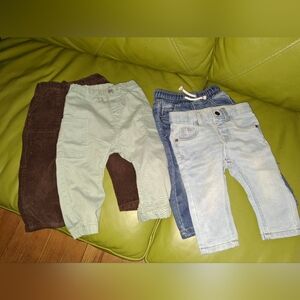 Baby Boy Bundle Assorted Bottoms Jeans Joggers Courduroy Pants 4 Pairs 12mths